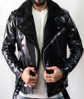 Biker Style Black PU Leather Jacket